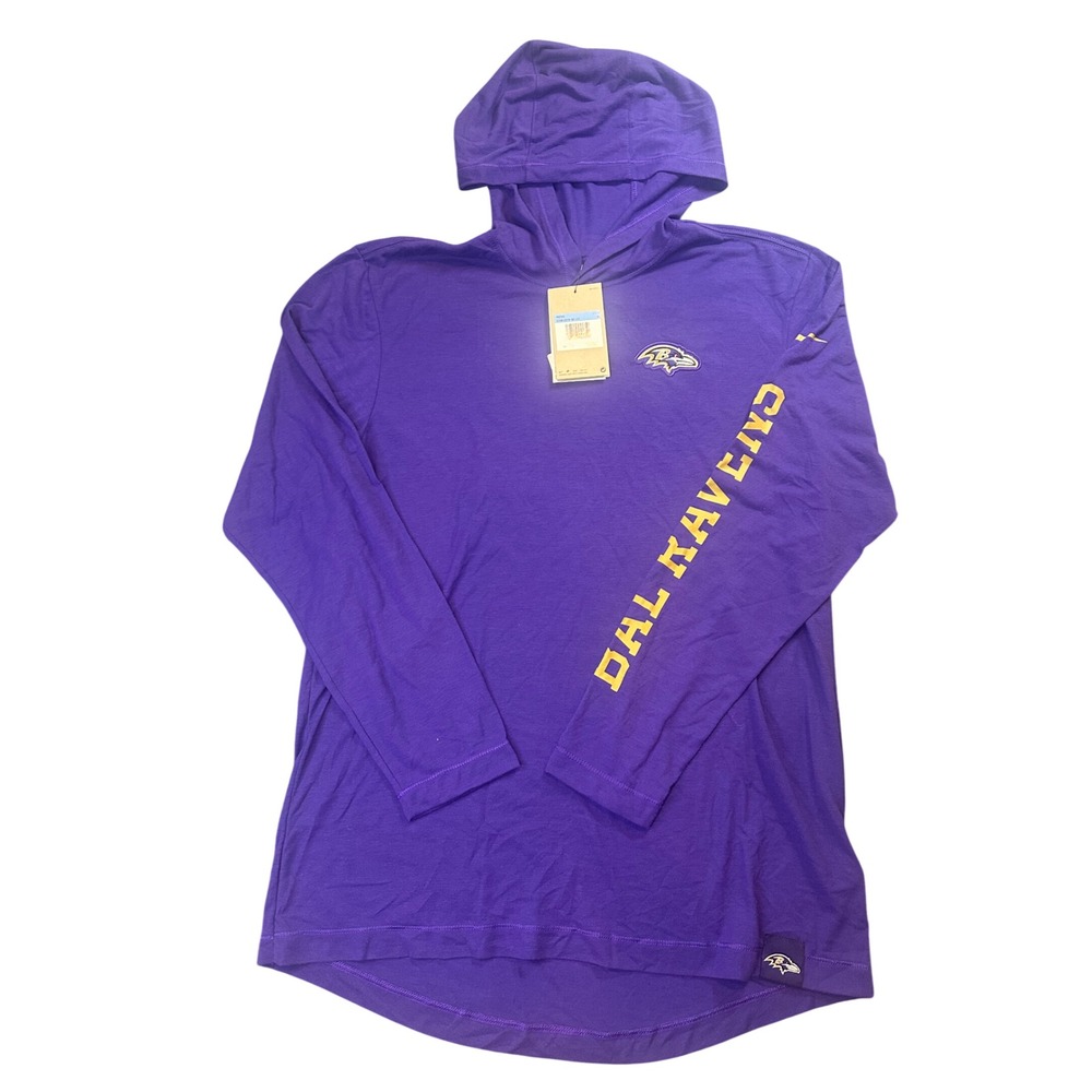 Nike Baltimore Ravens Mens Purple Long Sleeve Hooded T-Shirt 01NB-03VW-8G-LHZ M